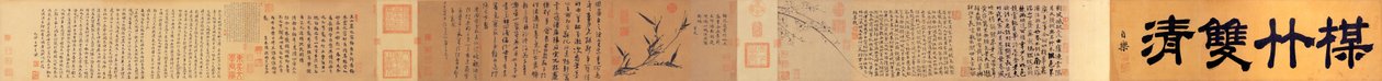 Tvillingrenhet av bambu och plommonblommor 中文 av Wang Mian