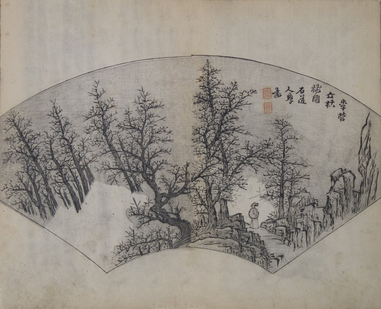 Old Trees av Li Cheng 919-967, som tolkats av Kuncan 1612-1673, från..., första upplagan, 1679. av Wang Gai