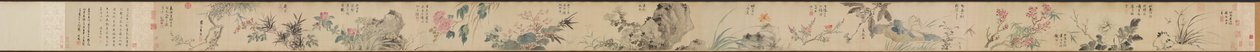 Blommor av fyra årstider, med dikter, 1531. av Wang Guxiang