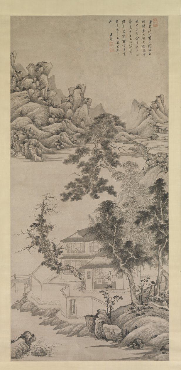 Hög lärd bland bäckar och berg, på samma sätt som Juran, sent 1600-tal. av Wang Jian