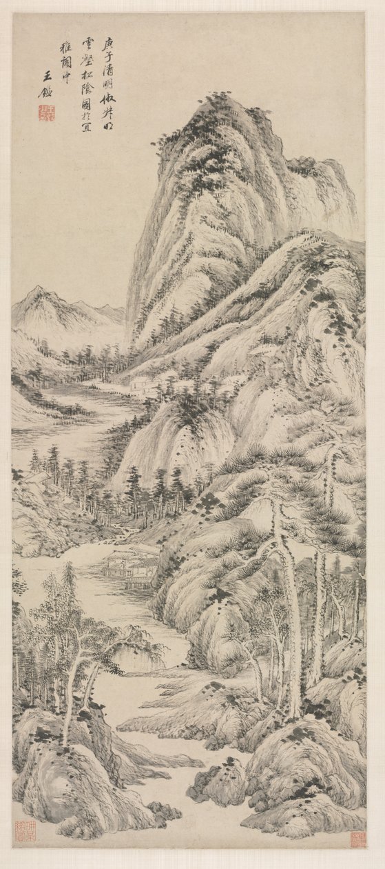 Shade of Pines in a Cloudy Valley, 1660. av Wang Jian