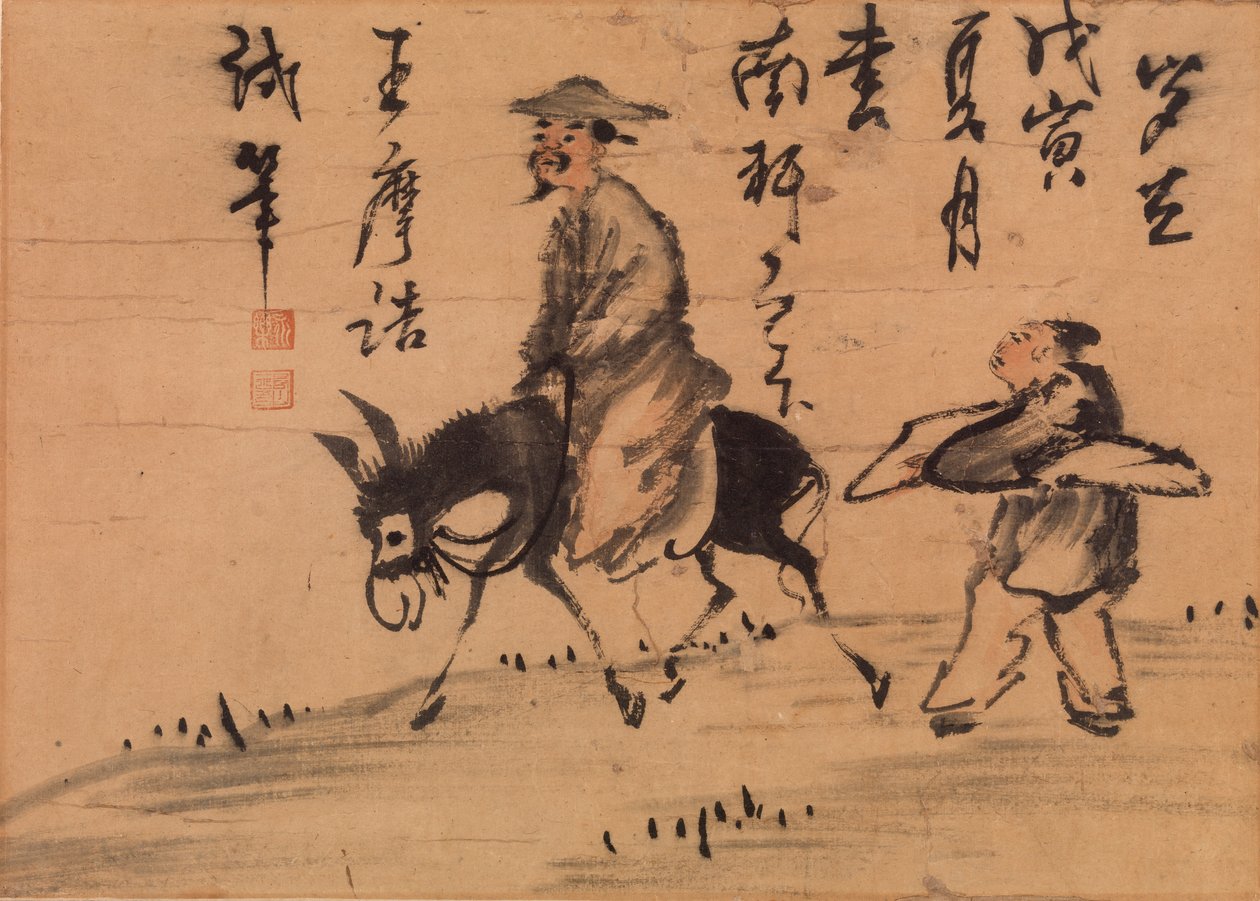 En poet på mule av Wang Wei