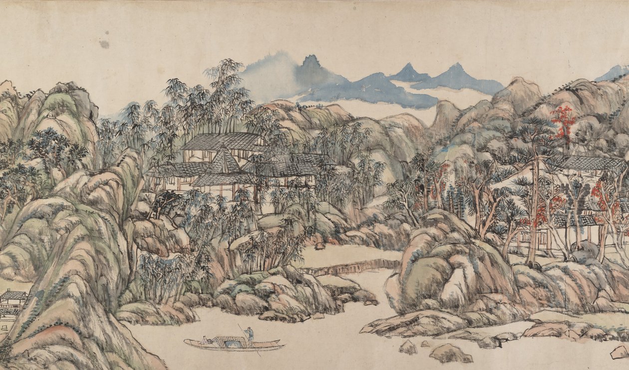 Wangchuan Villa, daterad 1711. av Wang Yuanqi