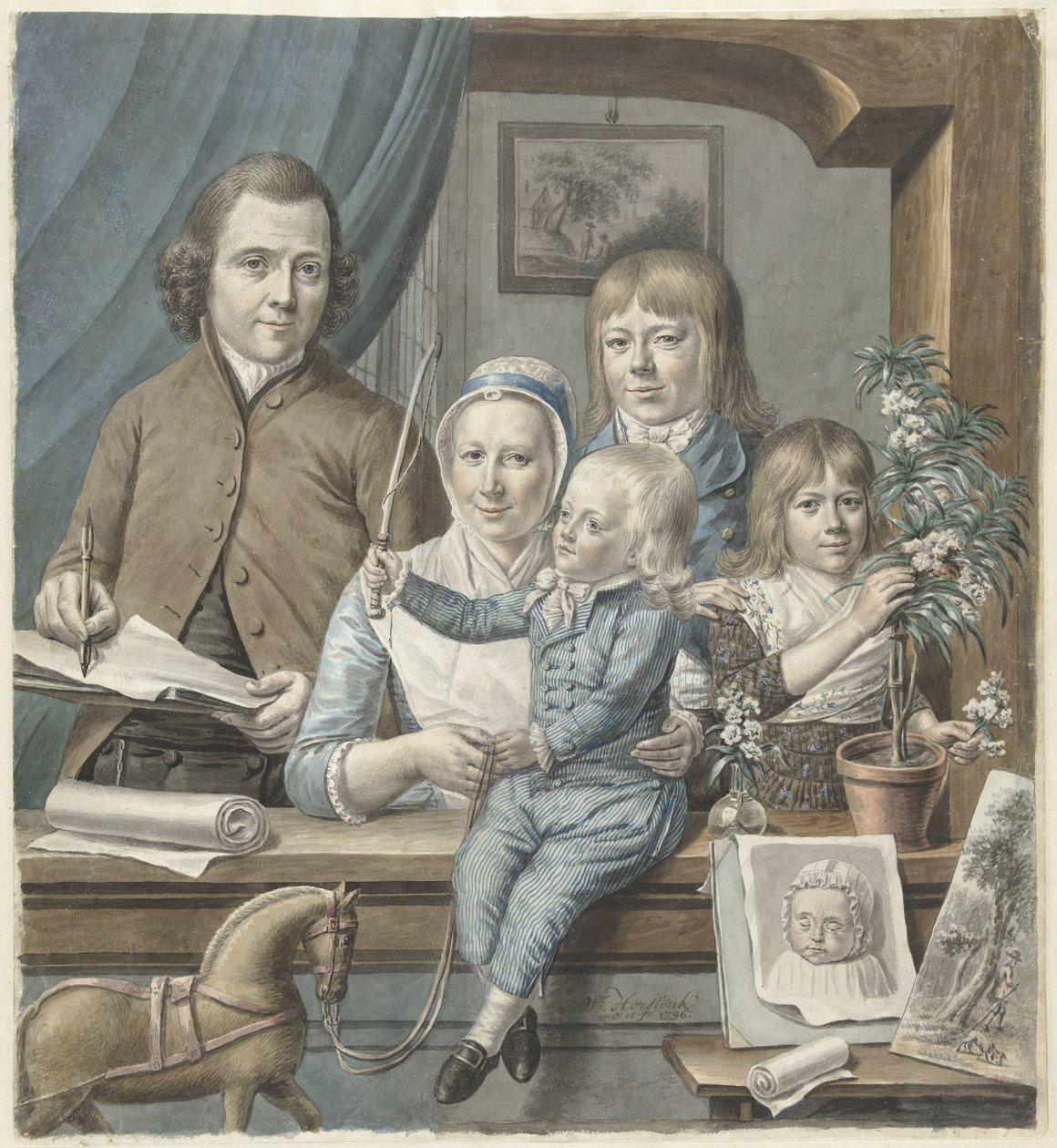 Konstnären själv och hans familj av Warner Horstink