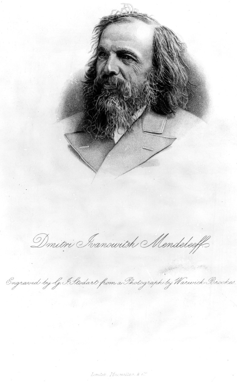 Dmitri Mendelejev, graverad av George J. Stodart av Warwick Brookes