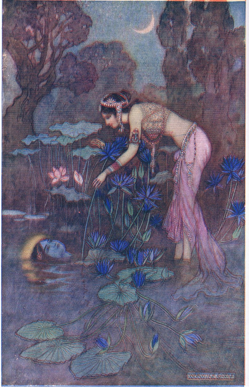 Sita hittar Rama bland lotusblommor av Warwick Goble