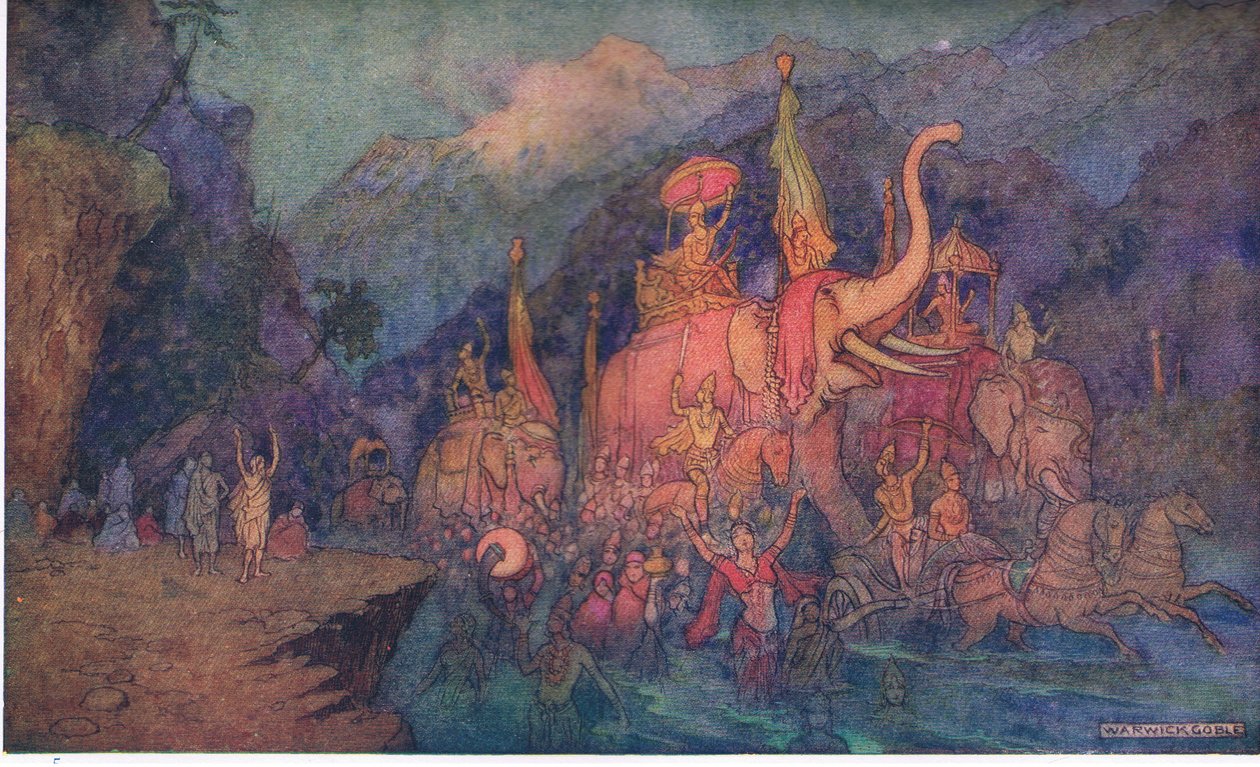Återkomsten av de dödade hjältarna i strid av Warwick Goble