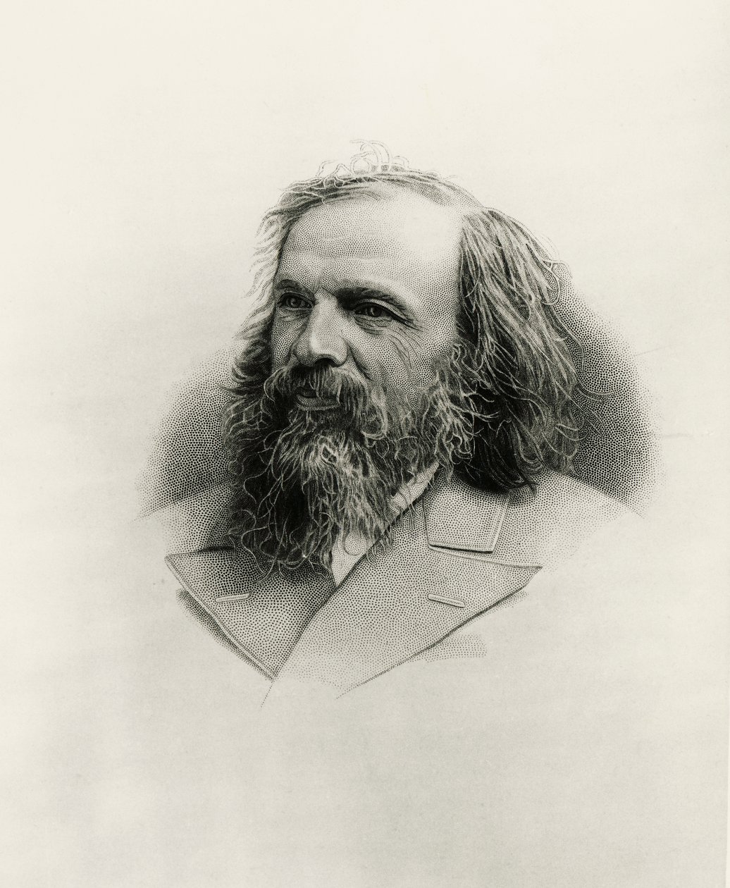 Porträtt av Dmitry Ivanovich Mendeleev (Tobolsk av Warwick (after) Brookes