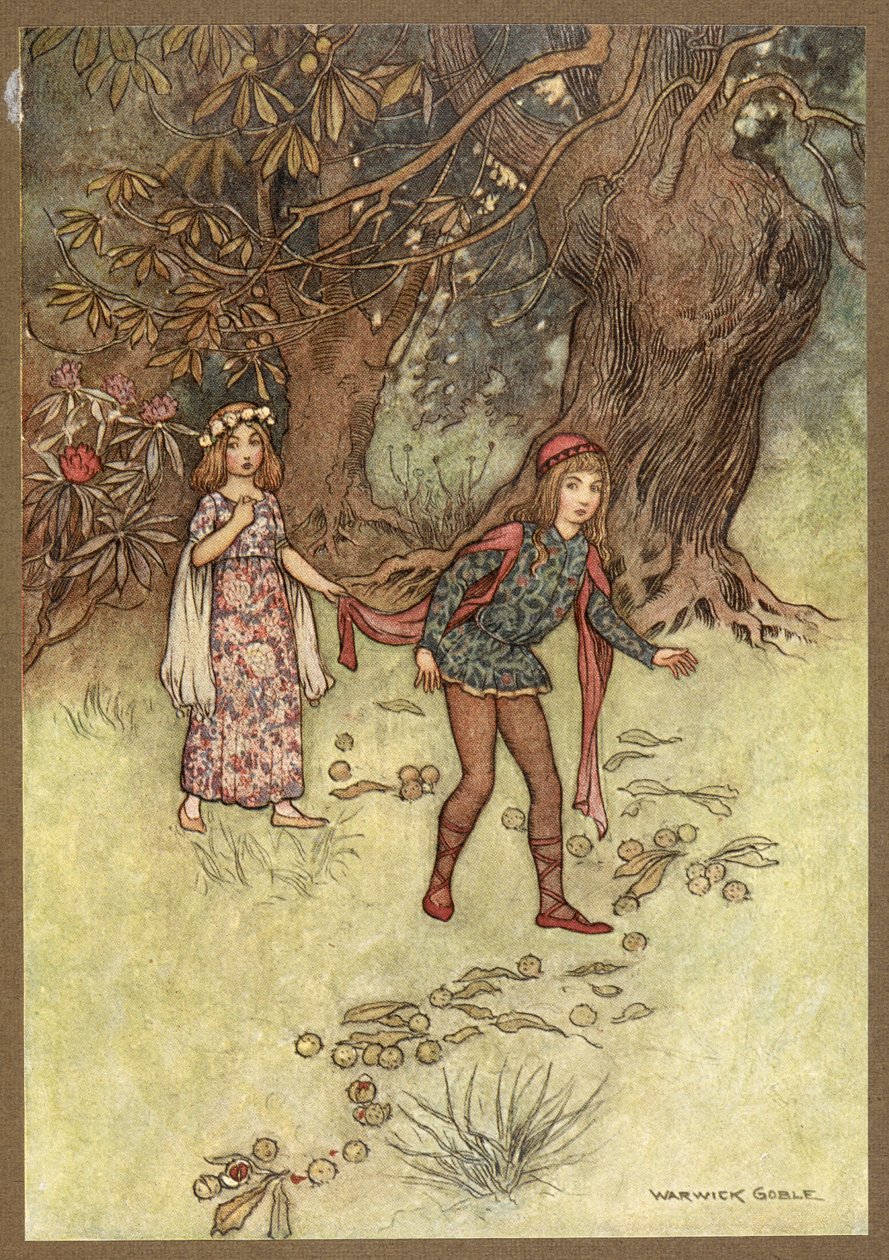 Nennillo och Nennella in the Wood, från Nennillo and Nennella. av Warwick Goble