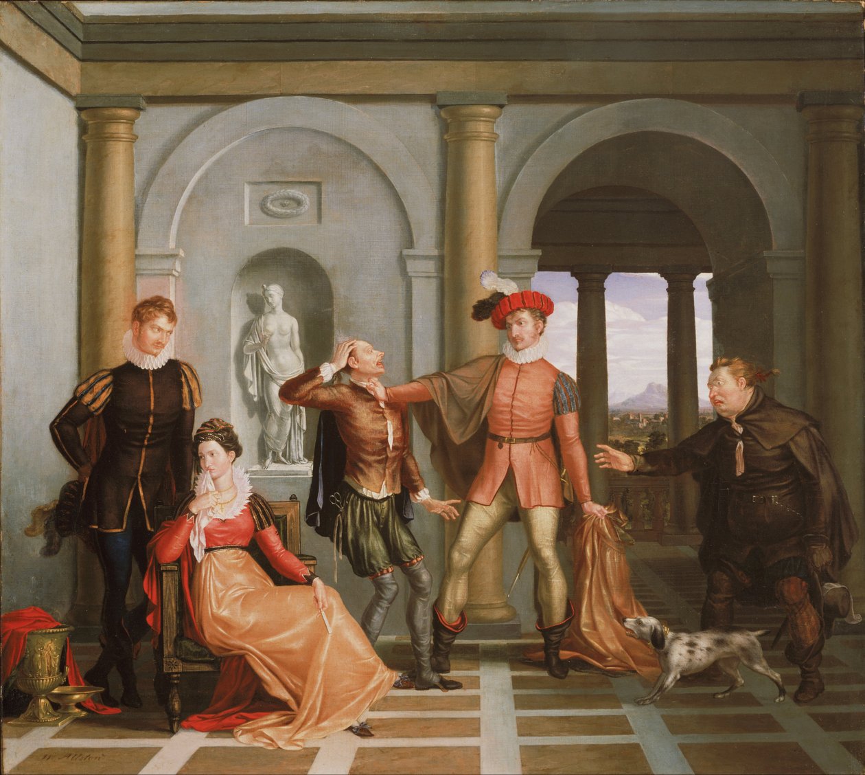 Scen från Shakespeares The Taming of the Shrew (Katharina och Petruchio) av Washington Allston