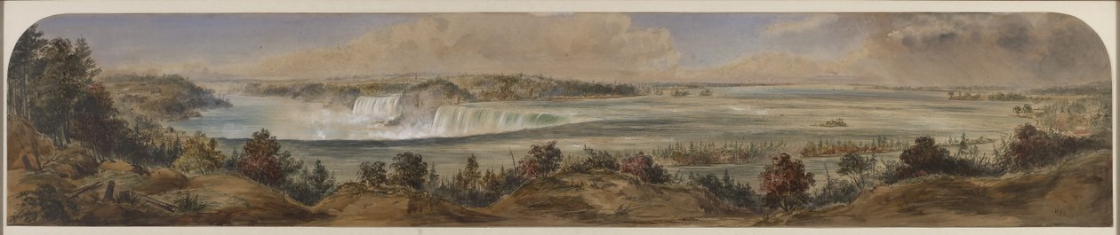 Muonekano wa Kina wa Maporomoko ya Niagara kutoka Juu, c.1865 (wc kwenye karatasi)swed av Washington F. Friend