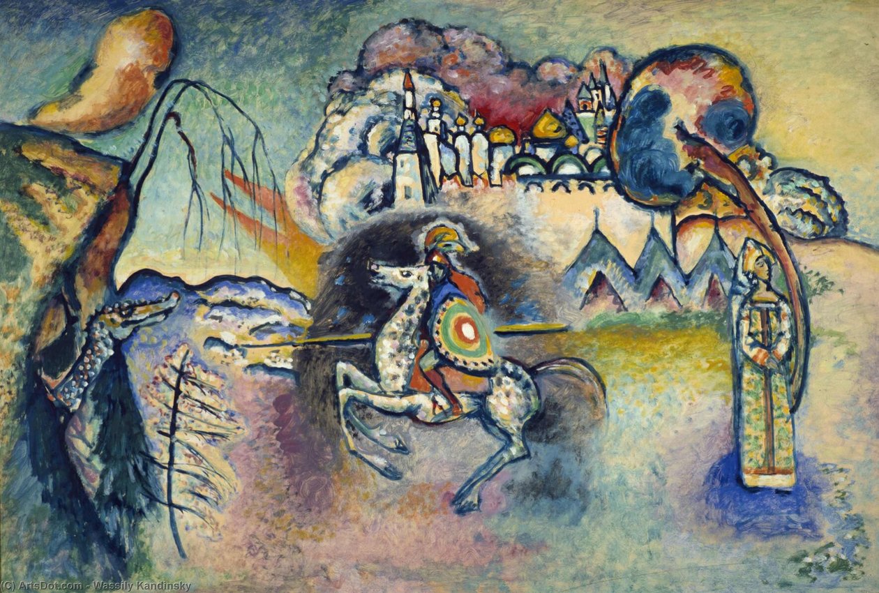 st. George och draken av Wassily Kandinsky