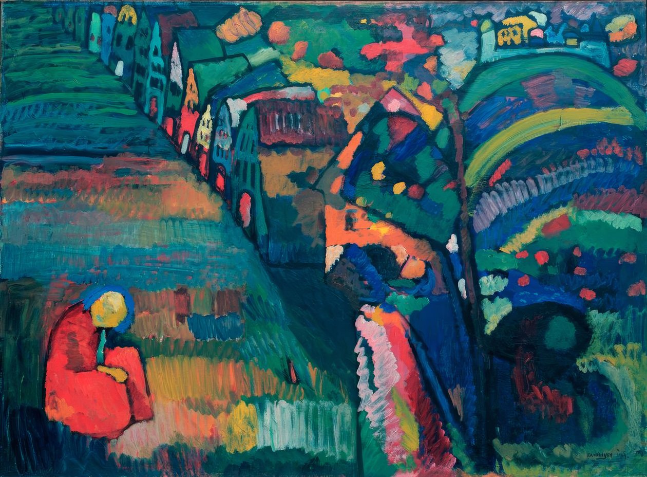 Bild med hus av Wassily Kandinsky
