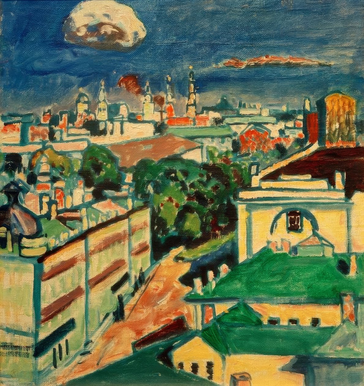 Utsikt över Moskva från fönstret i Kandinskys lägenhet på av Wassily Kandinsky
