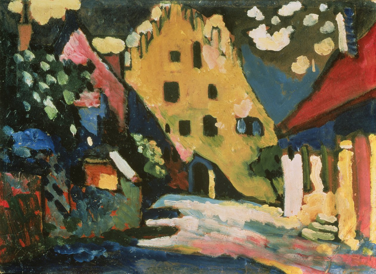 Slottsgården, Murnau, 1908 av Wassily Kandinsky