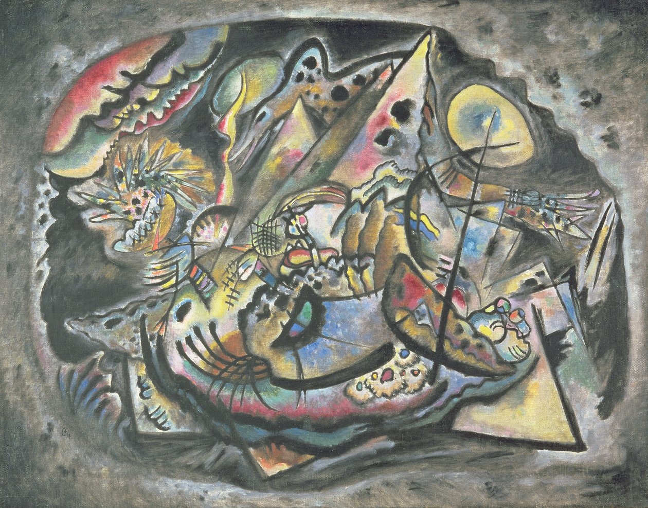 Komposition: The Grey Oval, 1917 av Wassily Kandinsky