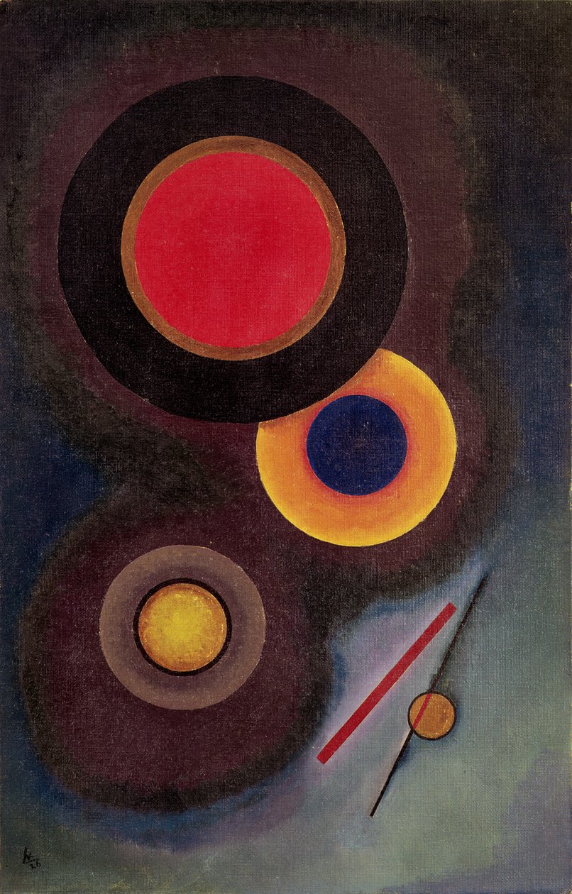 Komposition med cirkler og linier, 1926 swed av Wassily Kandinsky