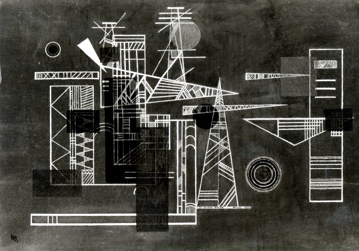 Byggnad med spetsar, 1927 av Wassily Kandinsky