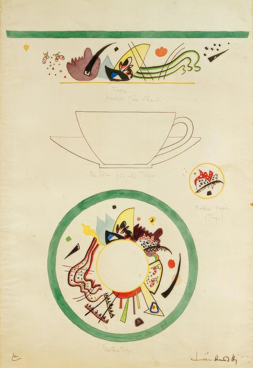 Design för en kopp och fat av Wassily Kandinsky