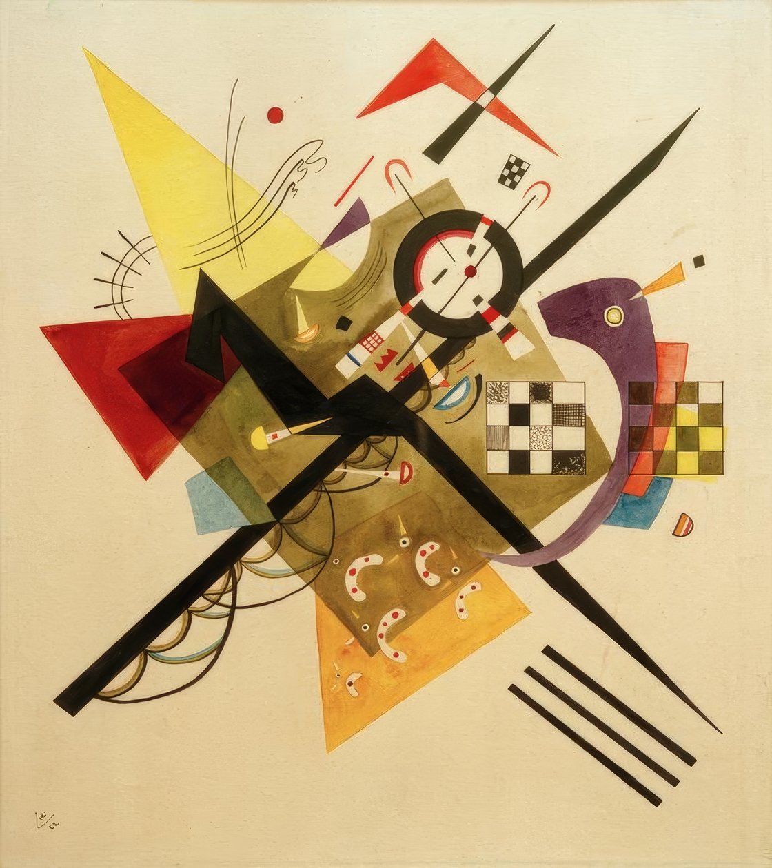 Draft för Auf Weiss II av Wassily Kandinsky