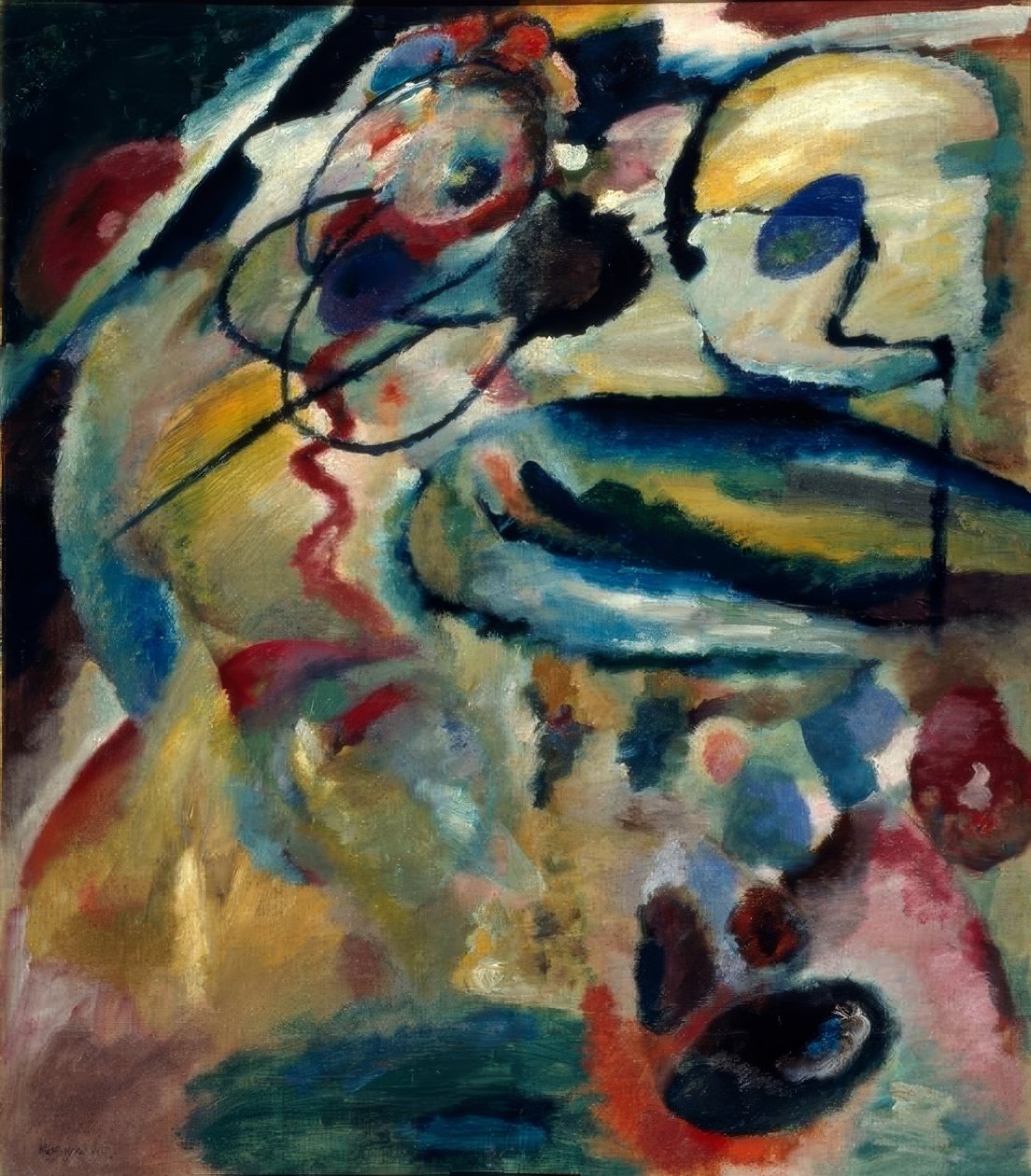 Första icke-objektiva bilden med en cirkel av Wassily Kandinsky