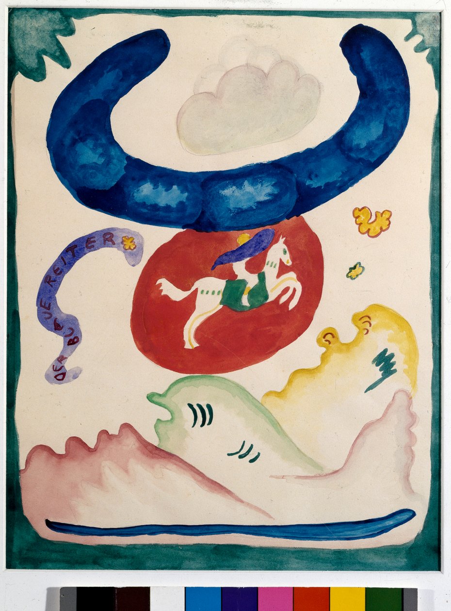 Expressionism: omslagsprojekt för almanackan av "" The Blue Rider"" av Wassily Kandinsky