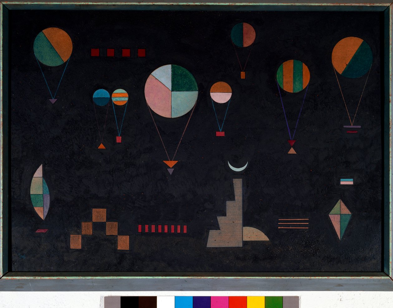 Flach tief Olja på kartong av Vassily Kandinsky (eller Wassily Kandinsky eller Kandinsky, 1866-1944). 1930 Dim. 49x70 cm privat samling av Wassily Kandinsky