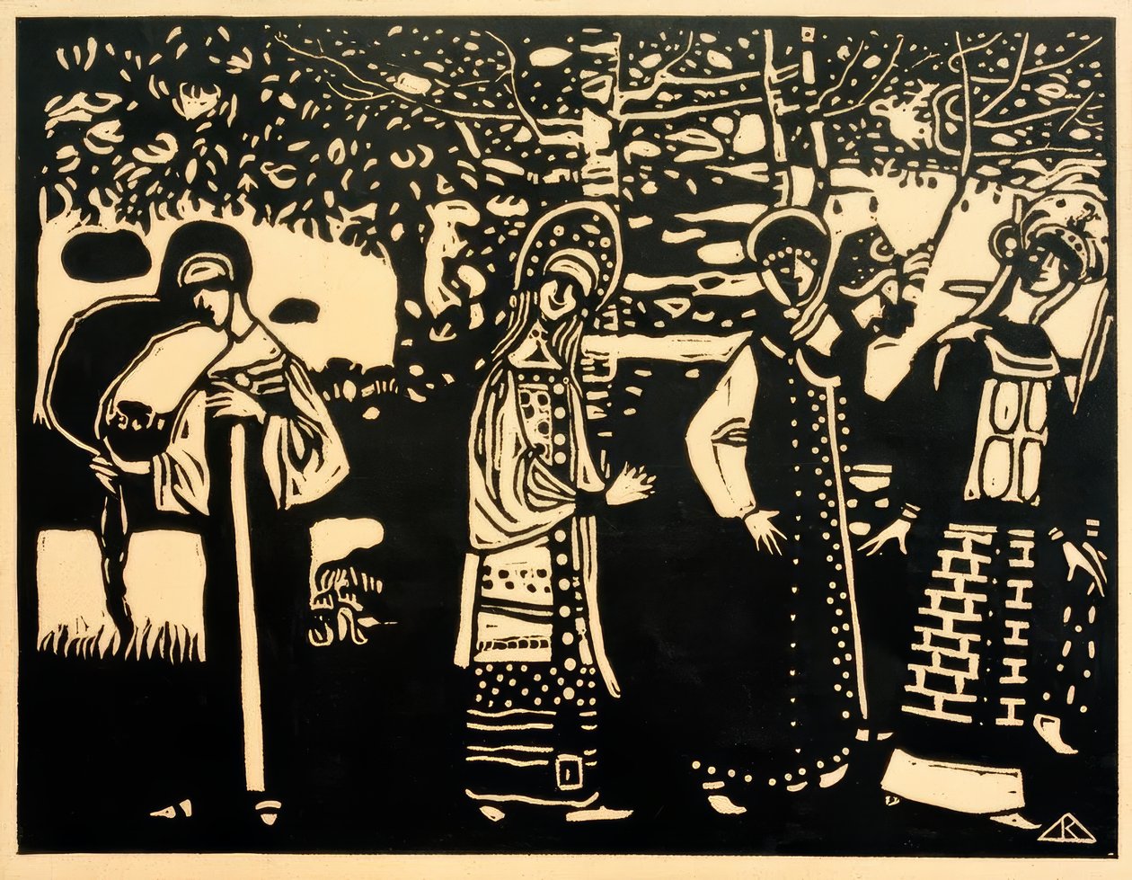 Kvinnor i skogen av Wassily Kandinsky