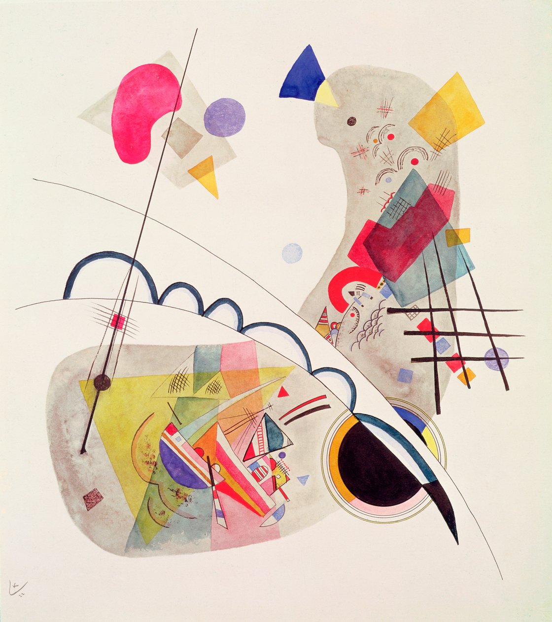 Grave Forme, 1922 (penna och bläck och wc på papper) av Wassily Kandinsky
