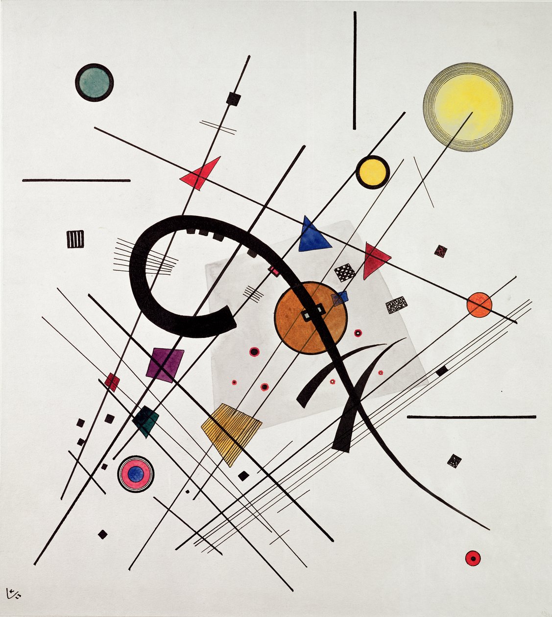 Grey Square, 1923 (penna och bläck och wc) av Wassily Kandinsky