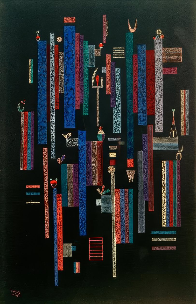 Lek med vertikaler av Wassily Kandinsky
