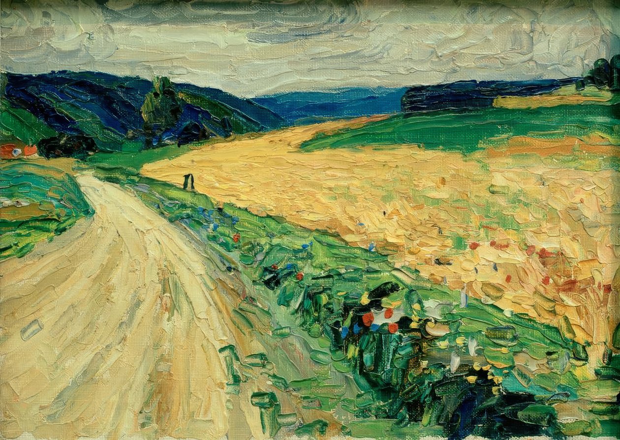 Kallmünz - Naturstudie på den gula diligensen av Wassily Kandinsky
