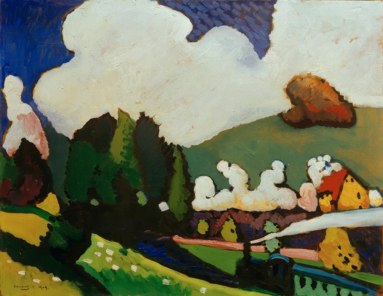 Landskap nära Murnau med ett lok av Wassily Kandinsky