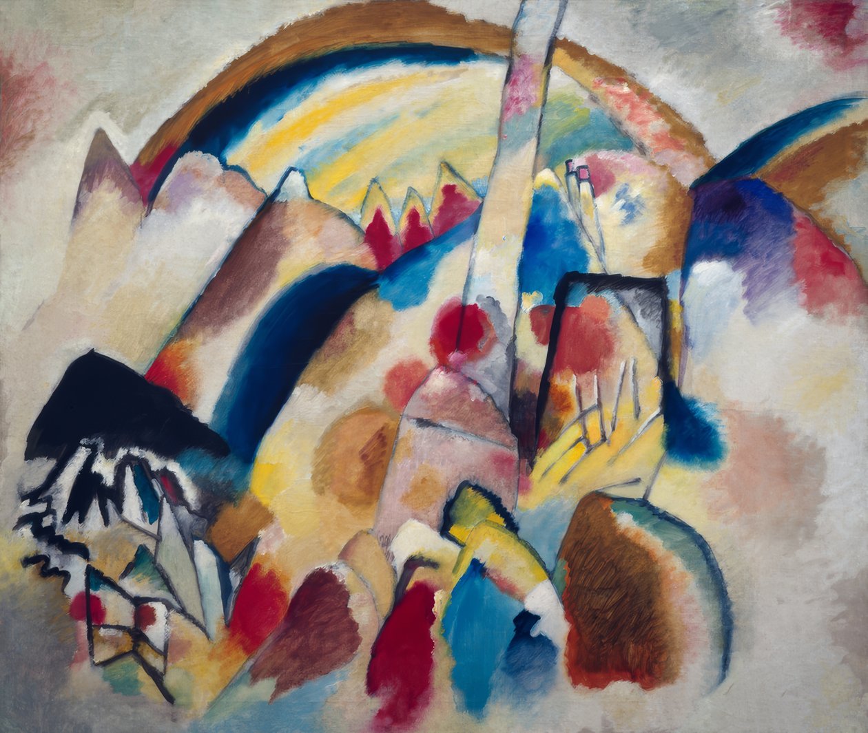 Landskap med röda fläckar II av Wassily Kandinsky