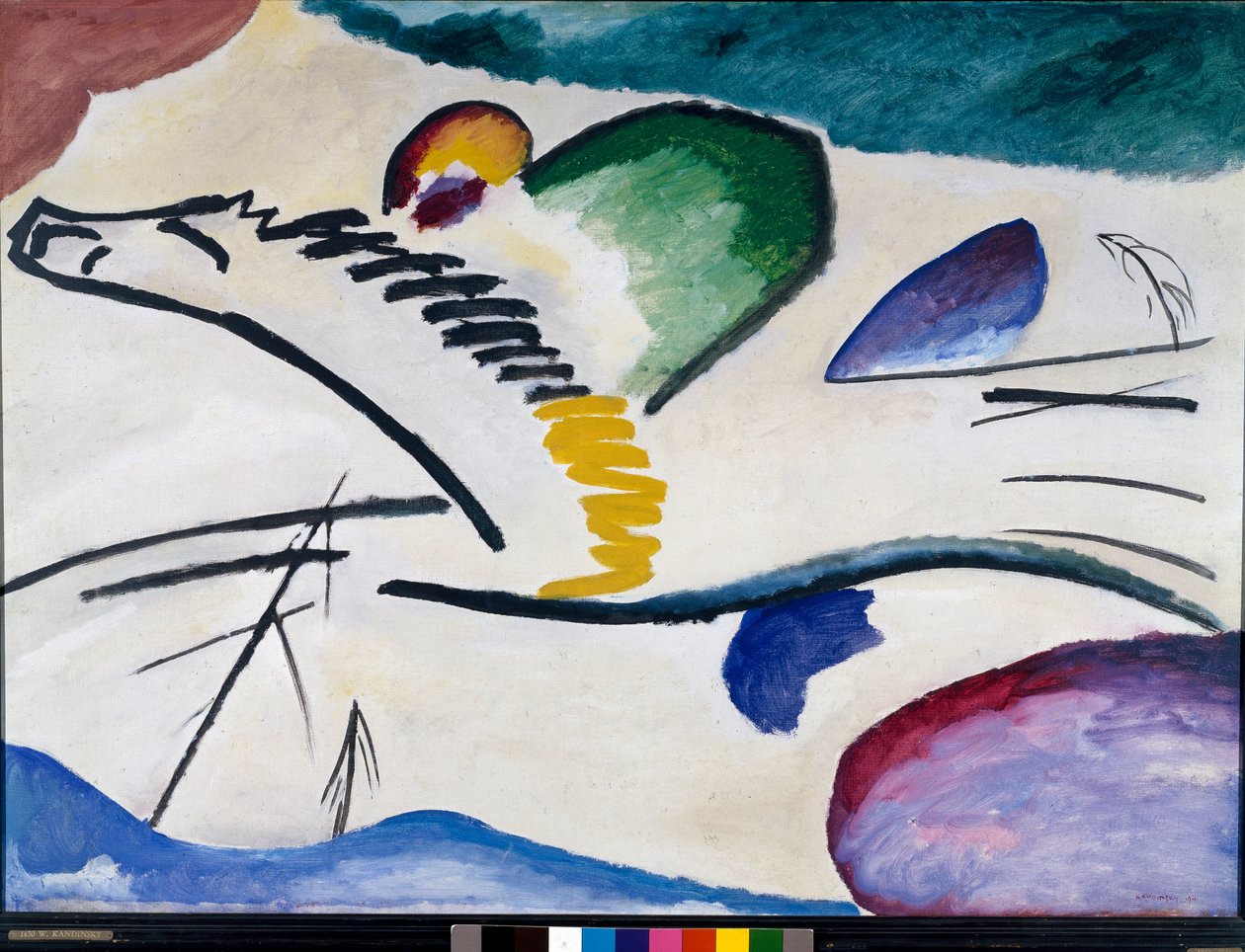 Lyrisk (Pointed Silence) Målning av Vassily Kandinsky (eller Wassily Kandinski eller Kandinskij, 1866-1944). 1911 Dim. 94x130 cm Rotterdam, Museum Boymans-Van Beuningen av Wassily Kandinsky