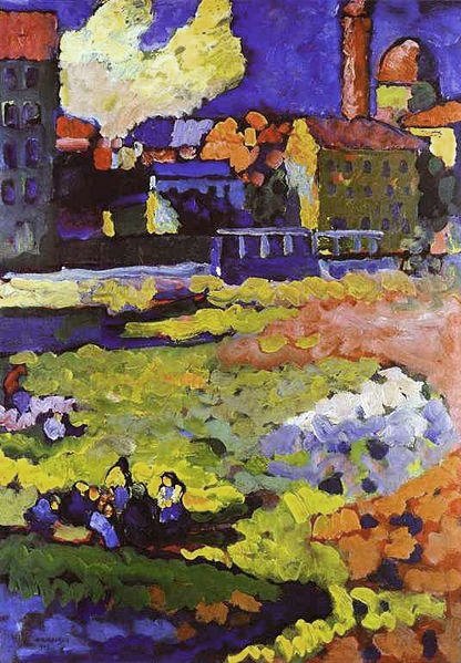 Munich-Schwabing with the Church of St-Ursula av Wassily Kandinsky