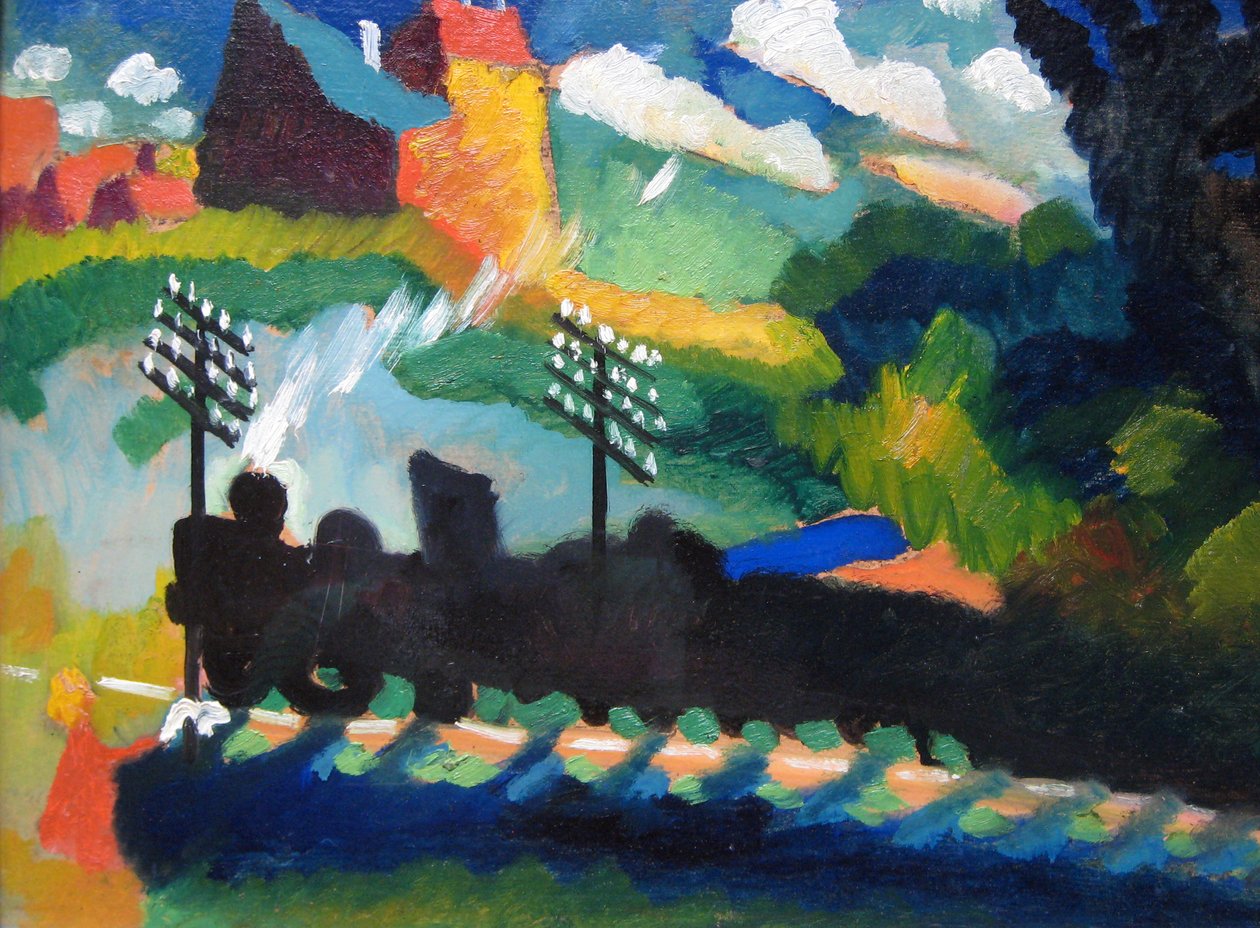 Railroad at Murnau av Wassily Kandinsky