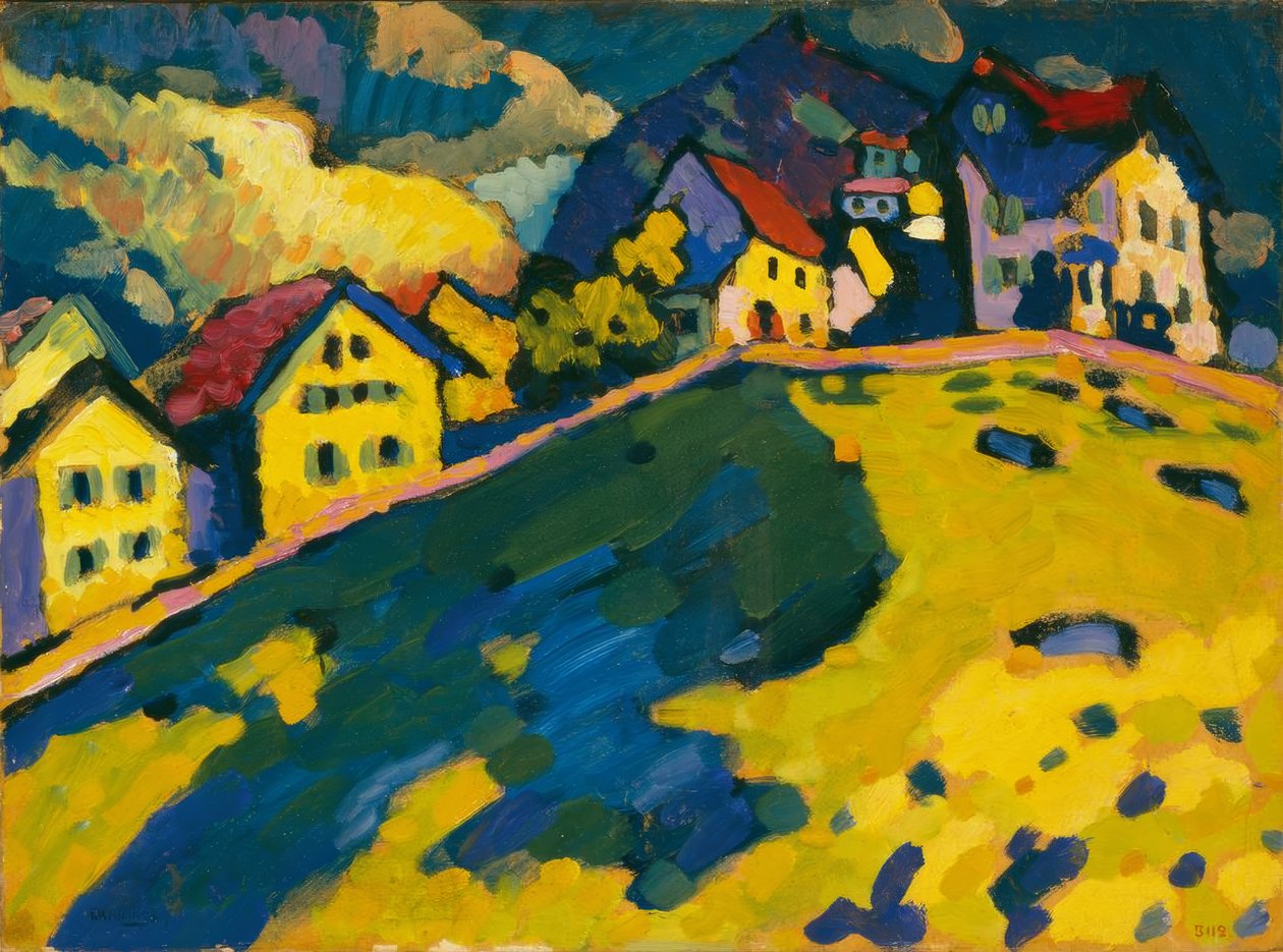 Studie för hus på kullen av Wassily Kandinsky