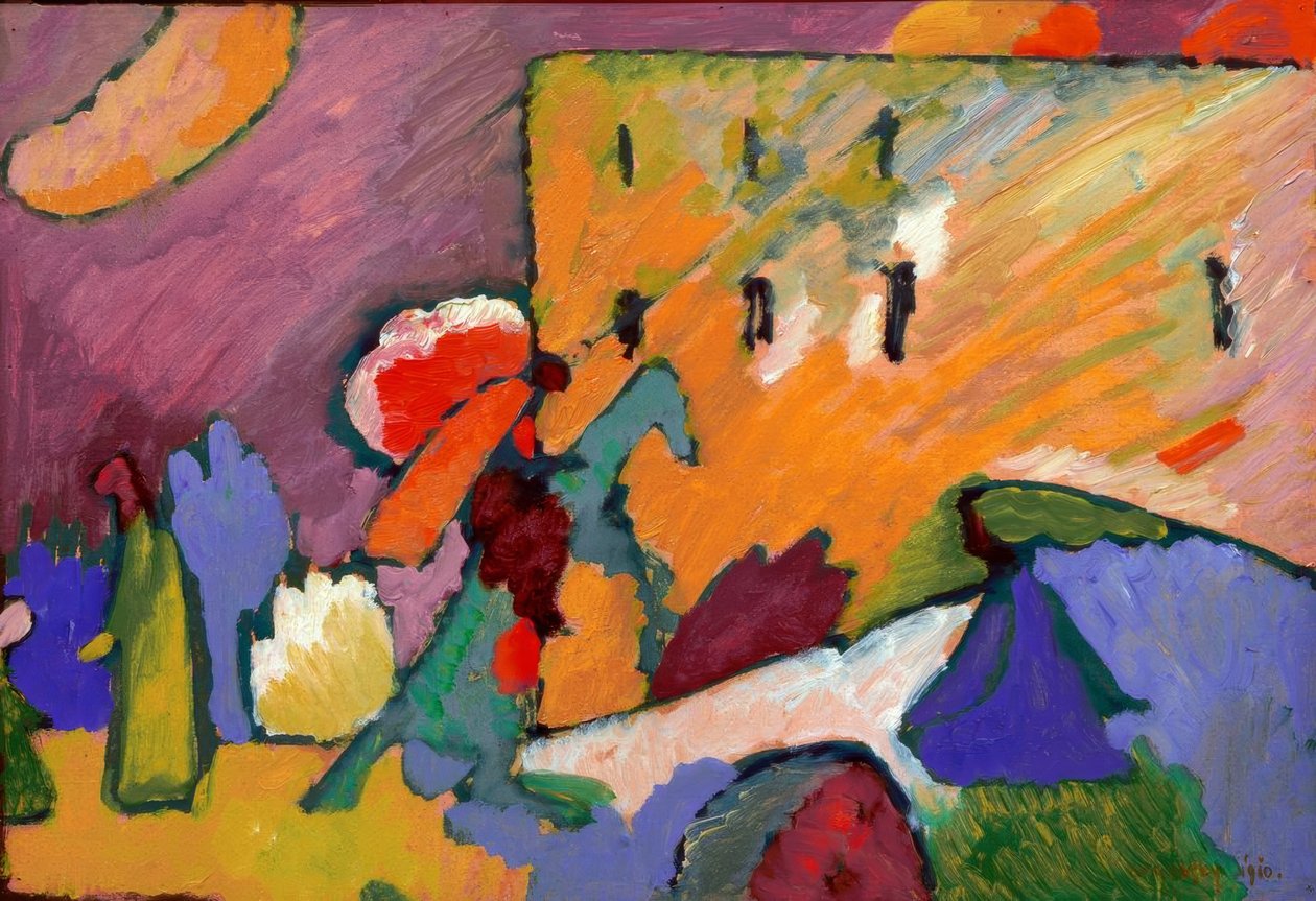 Studie om improvisation 3 (ryttare över bron) av Wassily Kandinsky