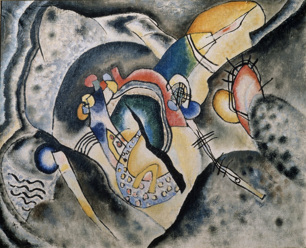 Ett svart slag, 1920 av Wassily Kandinsky