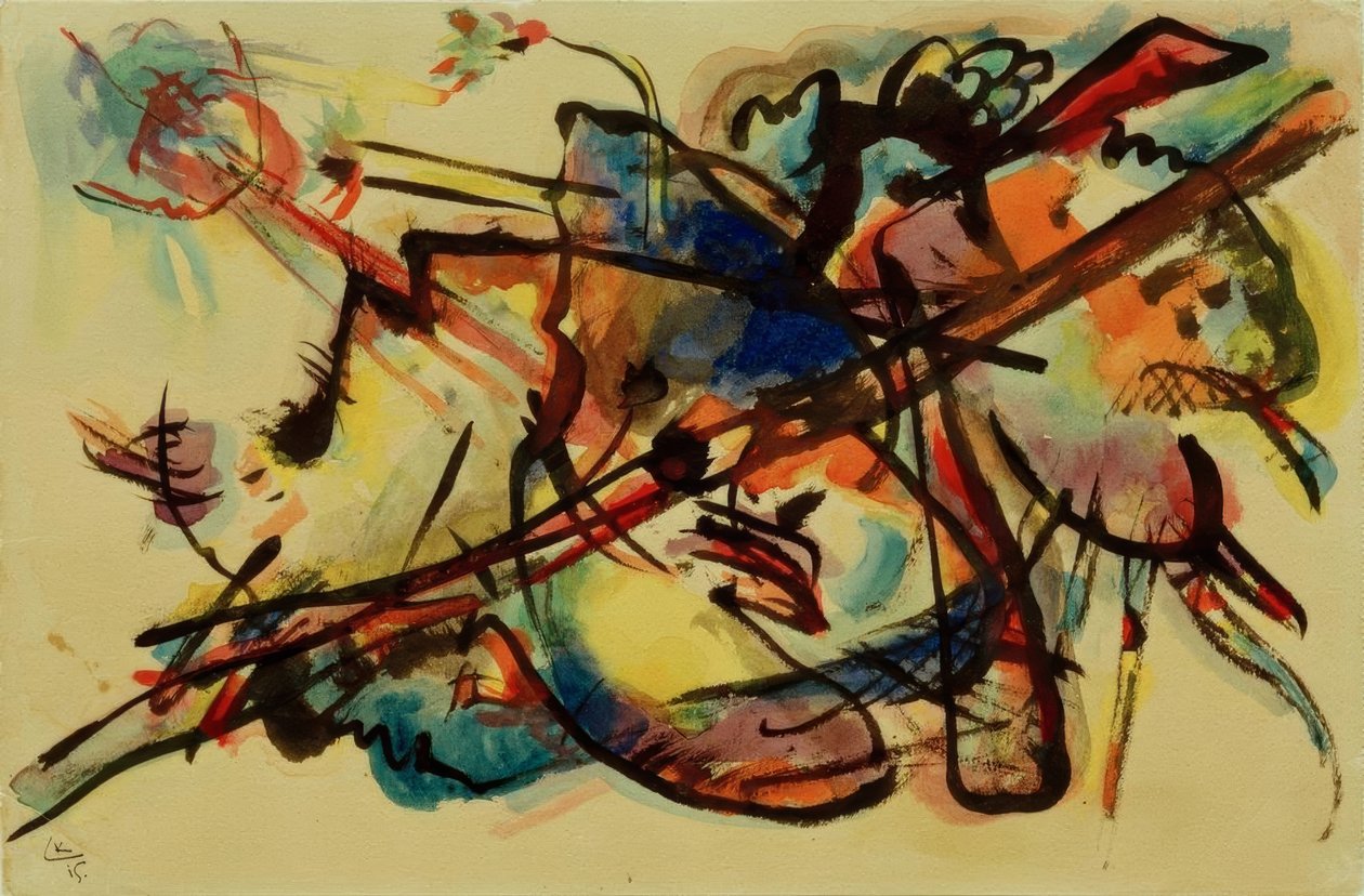 Abstrakt komposition (blått guld) av Wassily Kandinsky