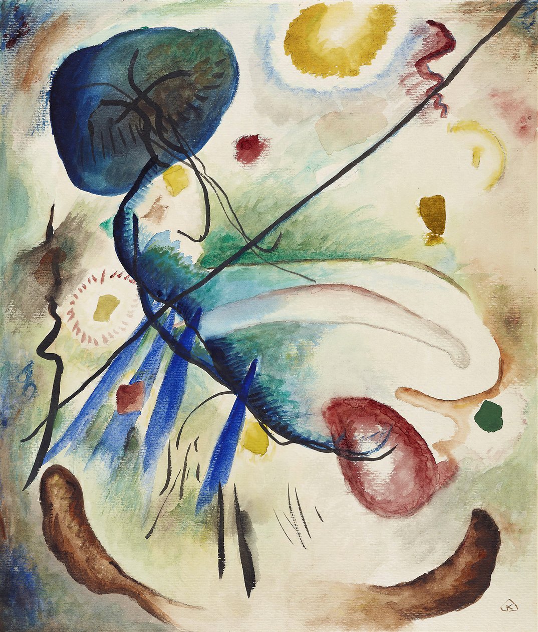 Aquarell mit Strich akvarell med streck, 1912. av Wassily Kandinsky