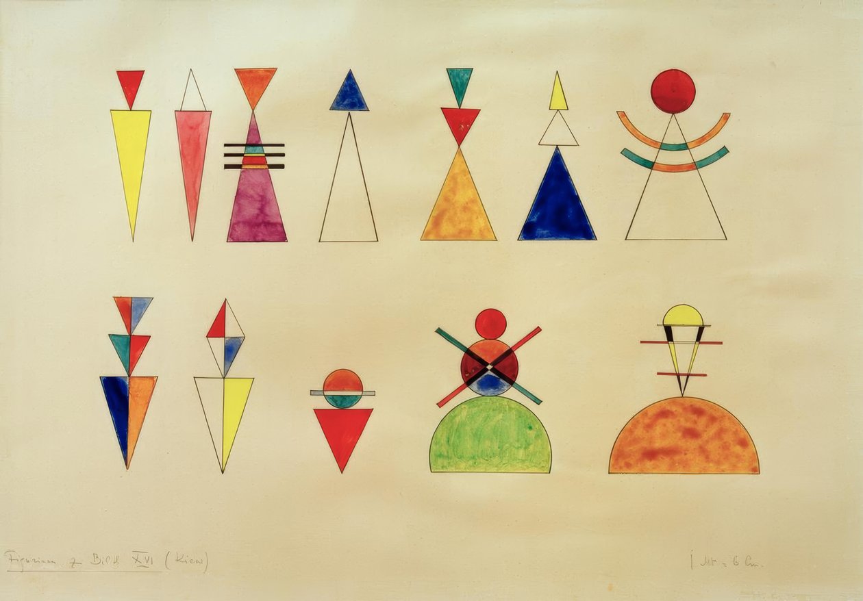 Utställningsbilder, figurer till bild XVI av Wassily Kandinsky