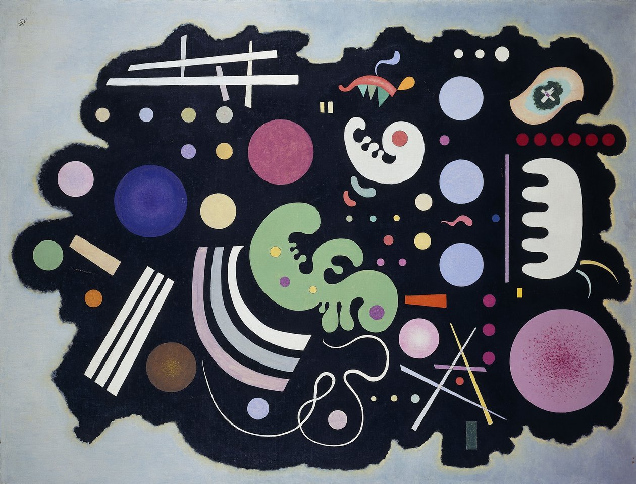 Svart lapptäcke; Noir Bigarre av Wassily Kandinsky