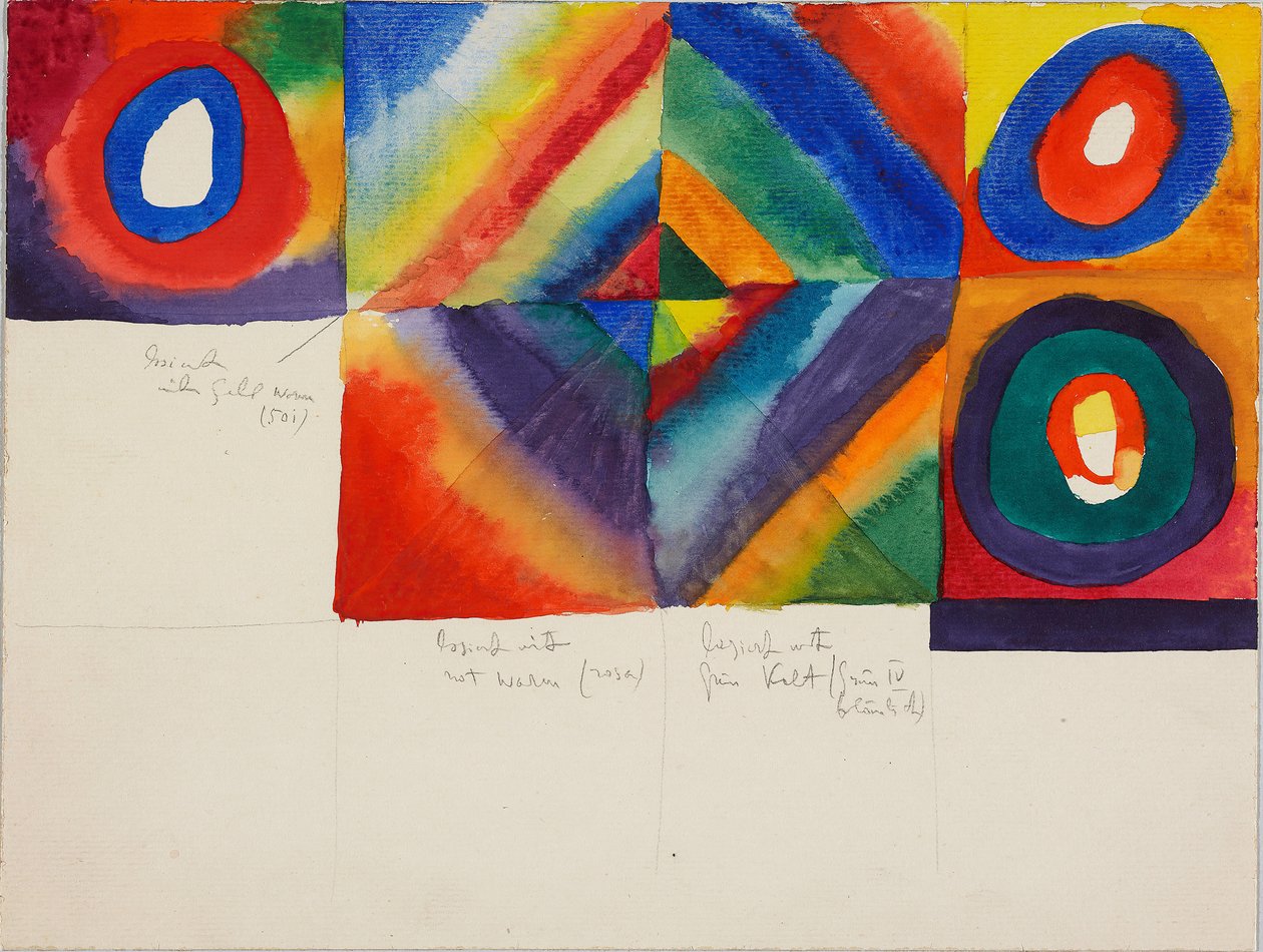 Färgstudier med information om målarteknik, 1913. av Wassily Kandinsky