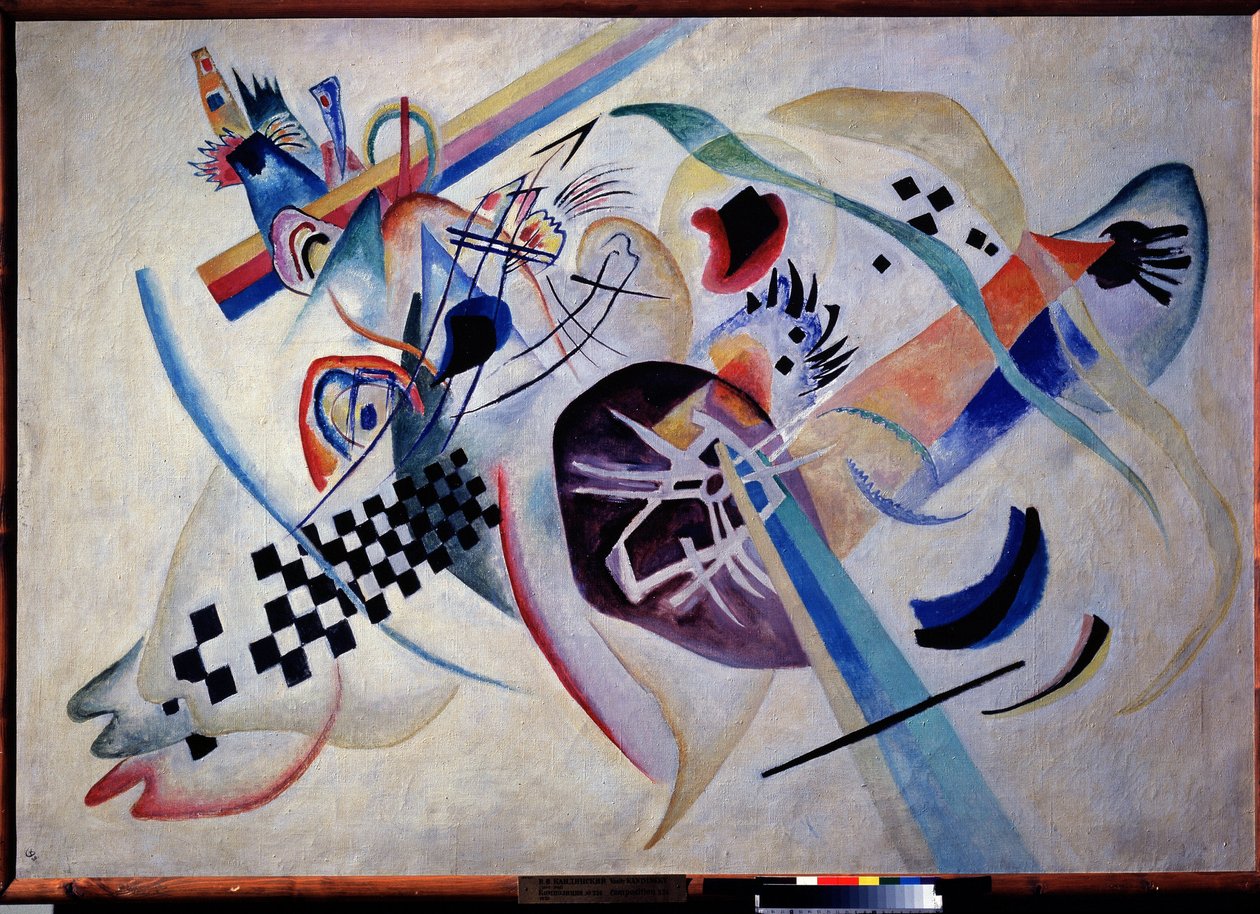 ""Komposition N. 224. På det vita"" Målning av Vassily Kandinsky (eller Wassily Kandinsky eller Kandinskyj av Wassily Kandinsky