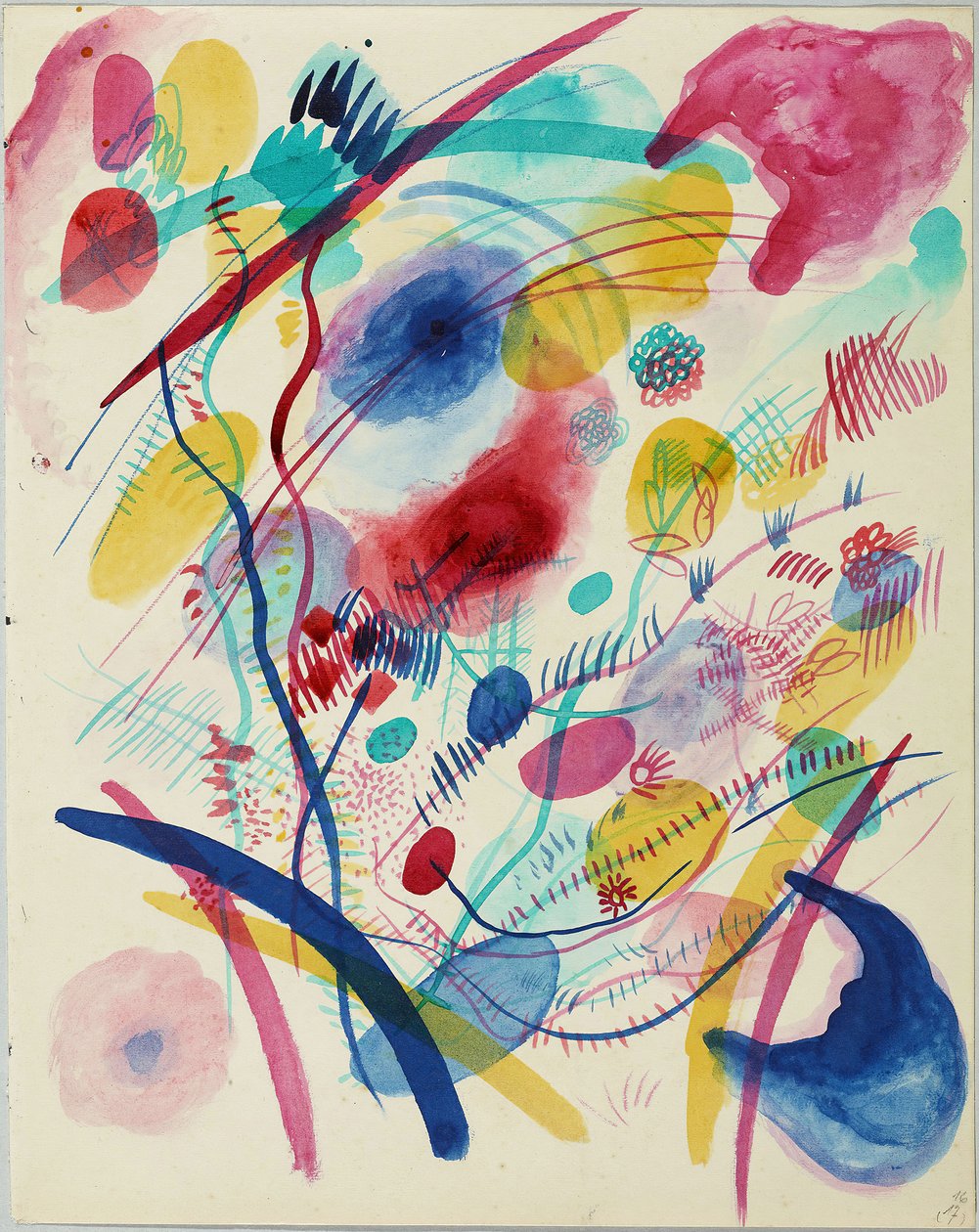 Komposition i rött, blått, grönt och gult, 1913. av Wassily Kandinsky