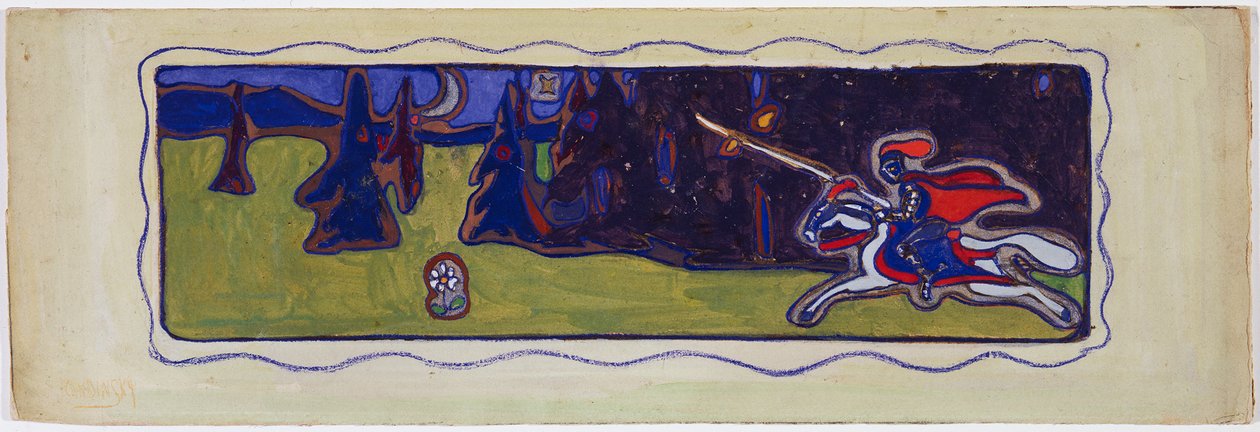 Skymning, verso: skiss av ett par av Wassily Kandinsky