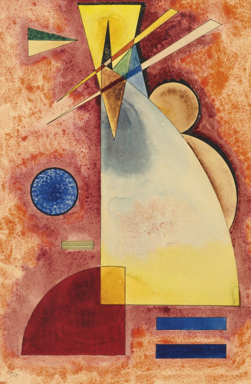 ""Entrelacement"" (Ineinander) Akvarell av Vassily Kandinsky (eller Wassily Kandinski eller Kandinskij av Wassily Kandinsky