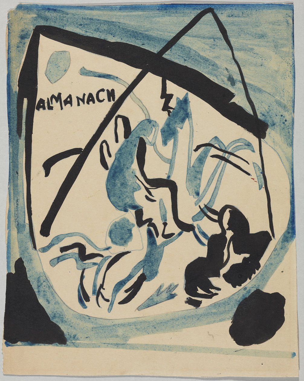 Utkast till omslaget till almanackan "Der Blaue Reiter" av Wassily Kandinsky